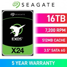 Seagate EXOS X24 ST16000NM002H Standard Model 512e/4Kn Hard Drive, SATA 6Gb/s, 3.5", 7200RPM, 16TB Seagate EXOS X24 ST16000NM002H Standard Model 512e/4Kn Hard Drive, SATA 6Gb/s, 3.5", 7200RPM, 16TB