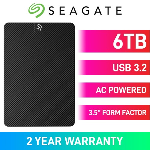 Seagate EXPANSION Desktop External Hard Drive, USB 3.2, 3.5", 6TB