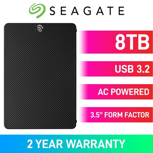 Seagate EXPANSION Desktop External Hard Drive, USB 3.2, 3.5", 8TB