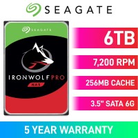 Seagate IronWolf Pro ST6000NT001 Hard Drive, SATA 6Gb/s, 3.5", 7200RPM, 6TB