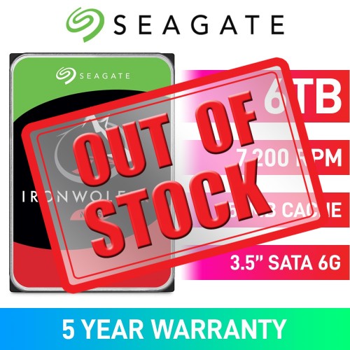 Seagate IronWolf Pro ST6000NT001 Hard Drive, SATA 6Gb/s, 3.5", 7200RPM, 6TB