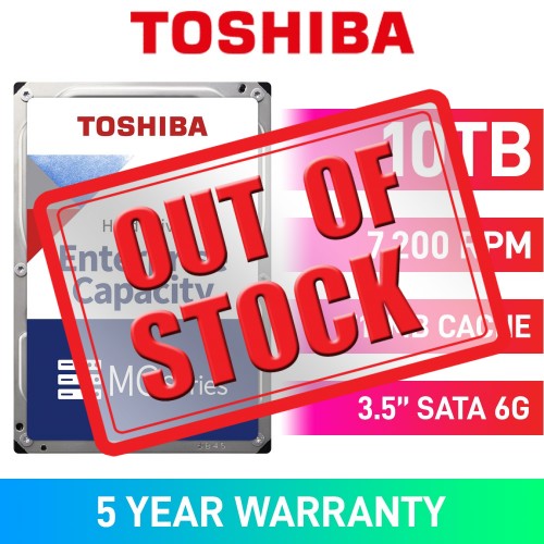 Toshiba MG10-D Series MG10ADA10TE 512e/4Kn Hard Drive, SATA 6Gb/s, 3.5", 7200RPM, 10TB