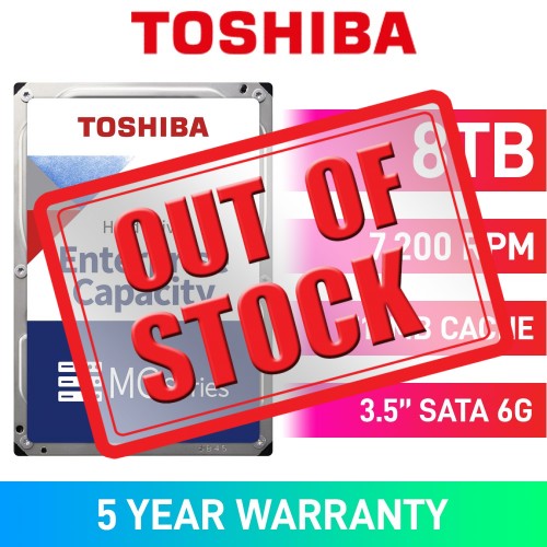 Toshiba MG10-D Series MG10ADA800E 512e/4Kn Hard Drive, SATA 6Gb/s, 3.5", 7200RPM, 8TB
