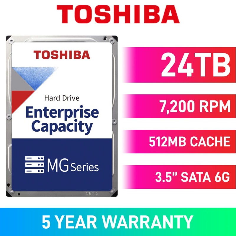 Toshiba MG11 Series MG11ACA24TE 512e/4Kn Hard Drive, SATA 6Gb/s