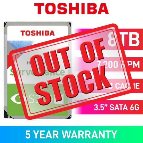 Toshiba S300 AI MG10ADA800E-V Hard Drive, SATA 6Gb/s, 3.5", 7200RPM, 8TB