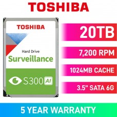 Toshiba S300 AI MG11ACA20TE-V Hard Drive, SATA 6Gb/s, 3.5", 7200RPM, 20TB