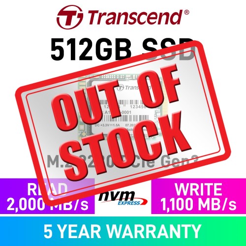 Transcend PCIe SSD 300S PCIe Gen3x4 M.2 2230 NVMe SSD — 512GB Transcend PCIe SSD 300S PCIe Gen3x4 M.2 2230 NVMe SSD — 512GB