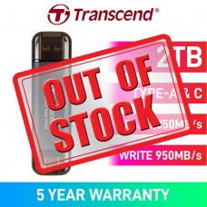 Transcend ESD310 External SSD, USB 3.2 Gen 2 Type-A & Type-C, Black — 2TB