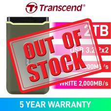 Transcend ESD380C External SSD, USB 3.2 Gen 2x2 Type-C, Military Green — 2TB
