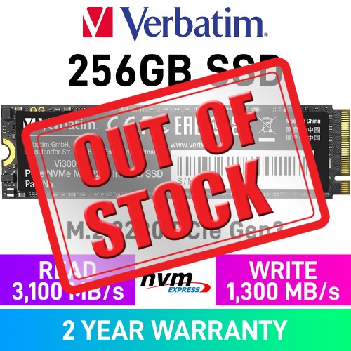 Verbatim Vi3000 Gen3x4 M.2 2280 NVMe SSD — 256GB Verbatim Vi3000 Gen3x4 M.2 2280 NVMe SSD — 256GB
