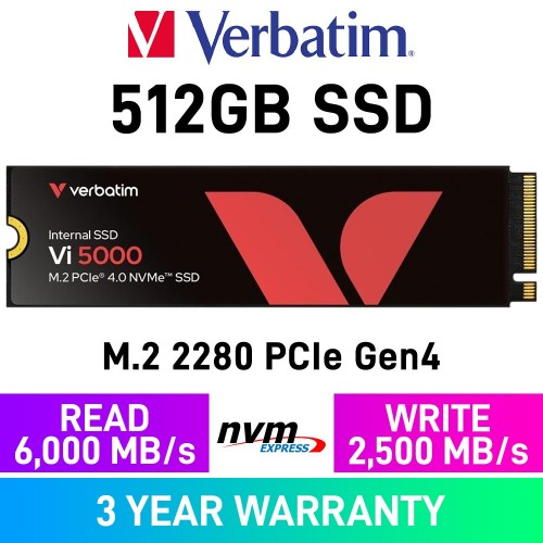 Verbatim Vi5000 Gen4x4 M.2 2280 NVMe SSD — 512GB