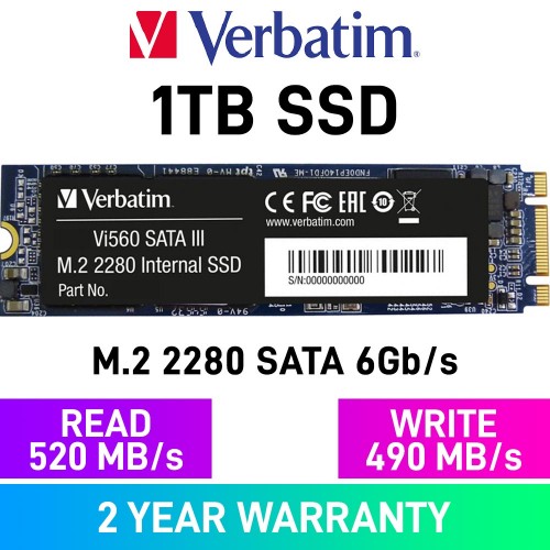 Verbatim Vi560 S3 SATA 6Gb/s M.2 2280 SSD — 1TB