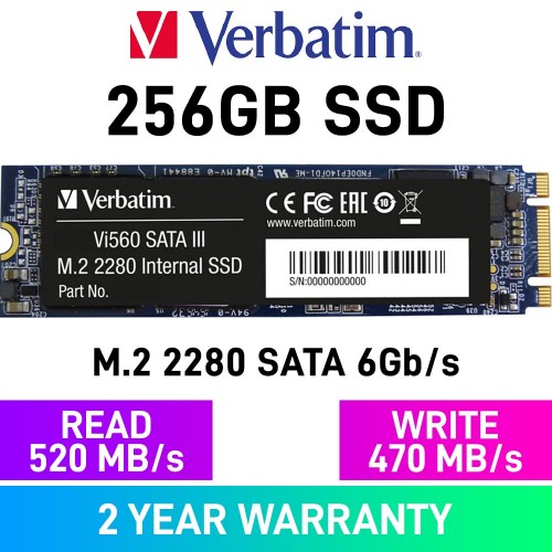 Verbatim Vi560 S3 SATA 6Gb/s M.2 2280 SSD — 256GB
