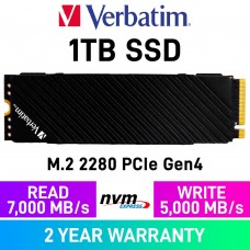 Verbatim Vi7000G Gen4x4 M.2 2280 NVMe SSD with Heatsink — 1TB Verbatim Vi7000G Gen4x4 M.2 2280 NVMe SSD with Heatsink — 1TB