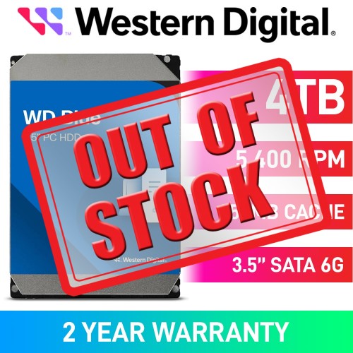 Western Digital Blue WD40EZAX Hard Drive, SATA 6Gb/s, 3.5", 5400RPM — 4TB