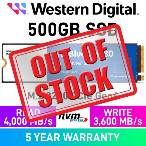 Western Digital WD Blue SN580 PCIe Gen4x4 M.2 2280 NVMe SSD — 500GB