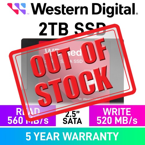 Western Digital WD Red SA500 2.5" SATA 6Gb/s SSD — 2TB Western Digital WD Red SA500 2.5" SATA 6Gb/s SSD — 2TB