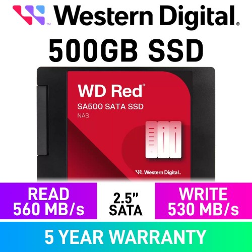 Western Digital WD Red SA500 2.5" SATA 6Gb/s SSD — 500GB