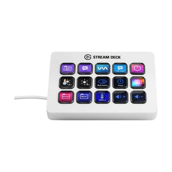 Elgato STREAM DECK MK.2 15 LCD Key USB Controller Keyboard — White