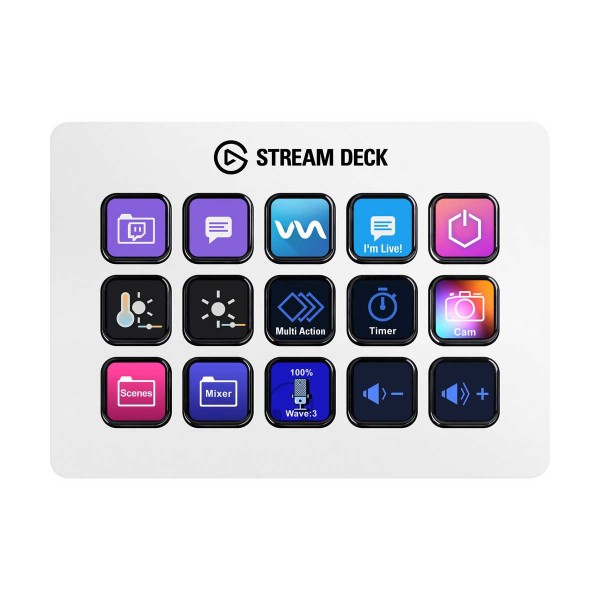 Elgato STREAM DECK MK.2 15 LCD Key USB Controller Keyboard — White