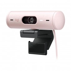 Logitech BRIO 500 Auto-Framing Webcam with Privacy Filter, Tripod Mountable, FHD 1080p — Rose