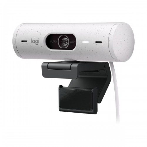 Logitech BRIO 500 Auto-Framing Webcam with Privacy Filter, Tripod Mountable, FHD 1080p — Off-White